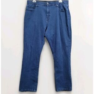 Lularoe Tummy Control Straight Leg Jeans Size 38 x 31 High Rise Dark Wash